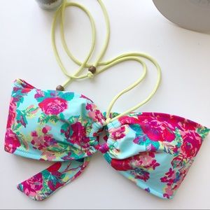 AE/ Aerie Floral Bikini Bandeau Top